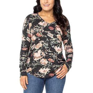 Well Worn Cozy V Neck Floral Top XS NWT